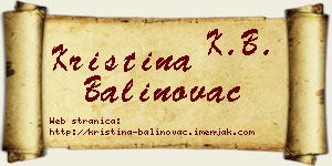 Kristina Balinovac vizit kartica